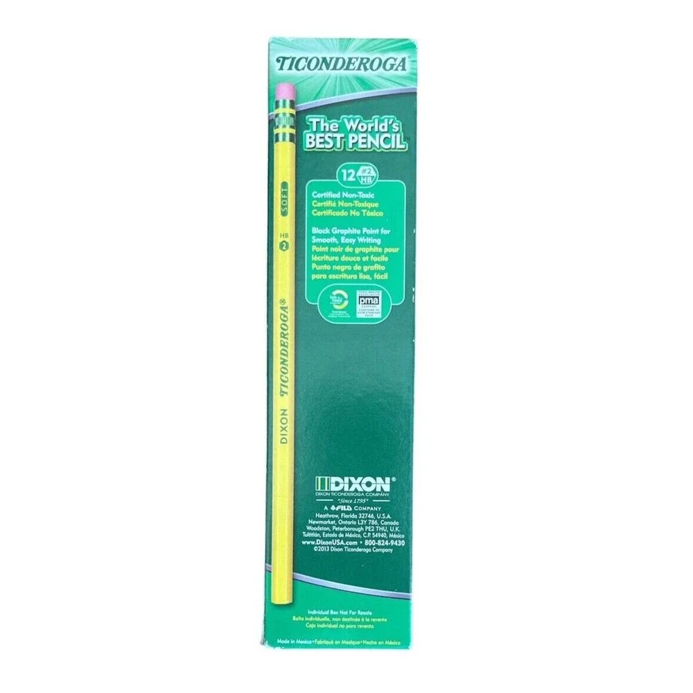 Ticonderoga The World's Best Pencil Wooden #2 HB Box of 12